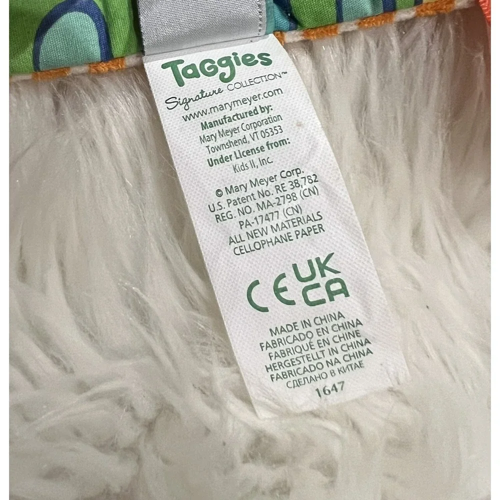 Taggies Signature Collection Little Lamb Crinkle Me Baby Sensory Toy Green Lamb